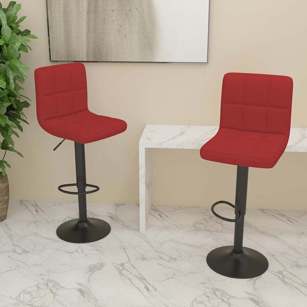 Barové židle 2 ks vínové textil 334290