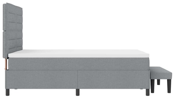 Postel s boxspringem s čelo Světle šedá 140 x 190 cm textil 3343988
