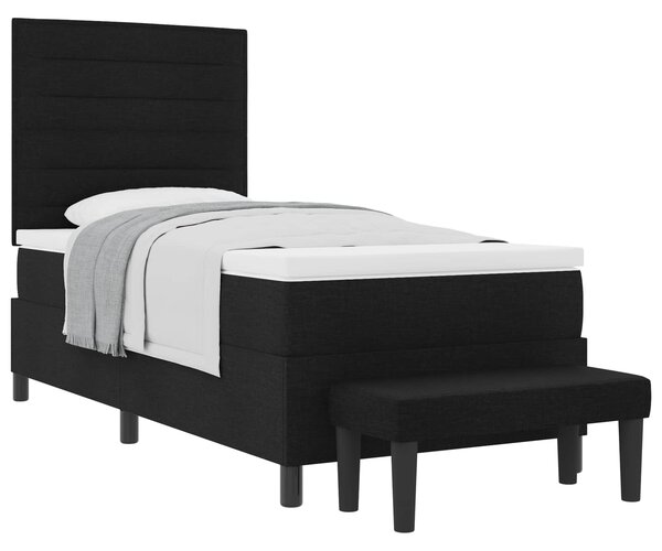Postel s boxspringem s polštářem Černá 80 x 200 cm textil 3343948