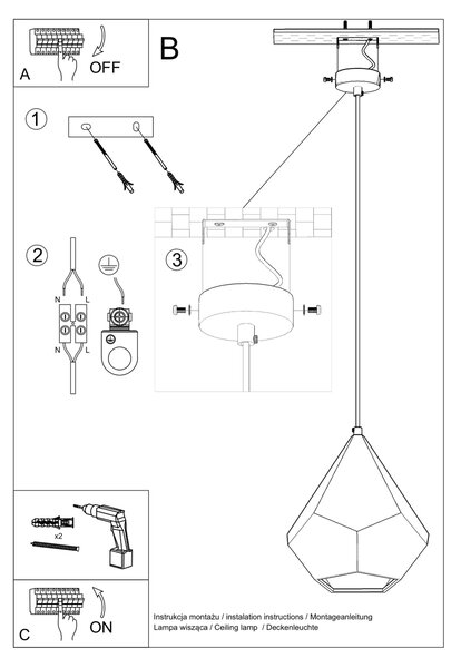 Sollux Lighting Keramická závěsná lampa PAVLUS
