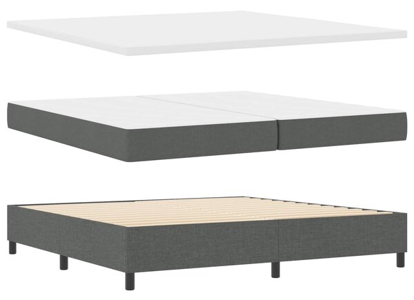 Postel s boxspringem s čelo Tmavě šedá 200 x 200 cm textil 3344171