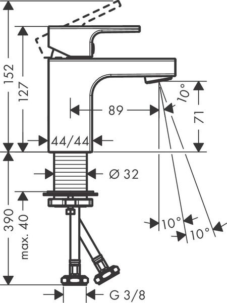 Hansgrohe Vernis Shape umyvadlová baterie stojící chrom 71567000