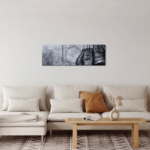 Obraz - Boxerské rukavice (s hodinami) (90x30 cm)