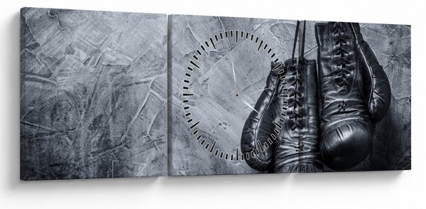 Obraz - Boxerské rukavice (s hodinami) (90x30 cm)