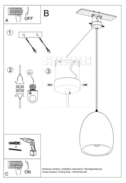 Sollux Lighting Keramická závěsná lampa FLAWIUSZ