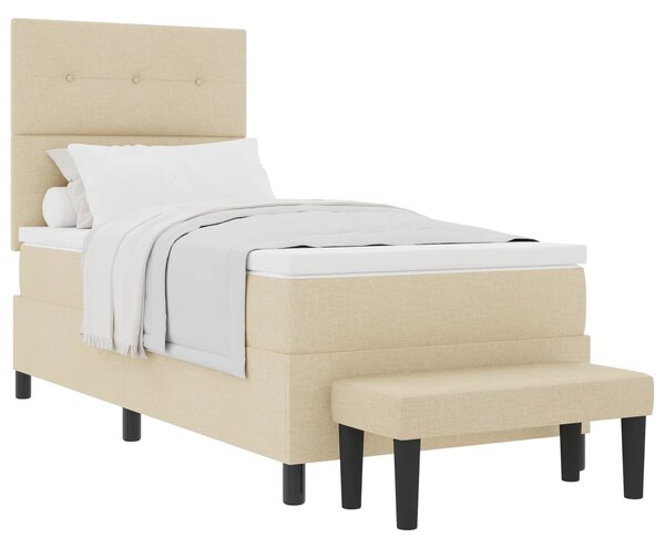 Postel s boxspringem s čelo Krémová 80 x 200 cm textil 3344028