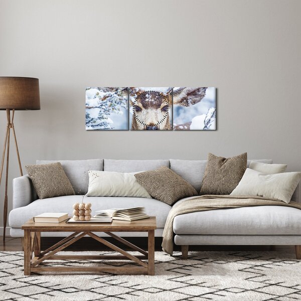 Obraz - Jelenec ušatý (s hodinami) (90x30 cm)