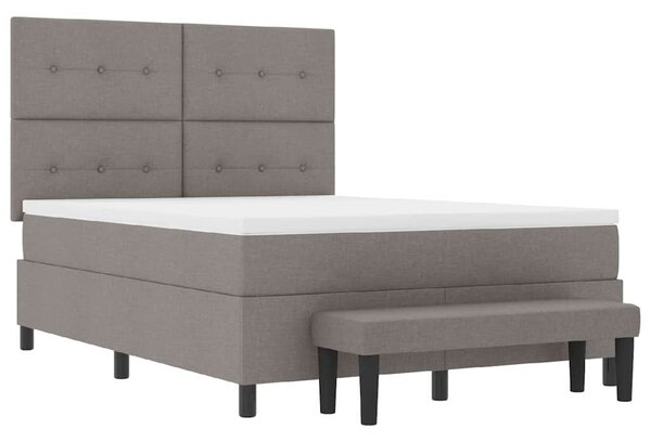 Postel s boxspringem s čelo Taupe 140 x 190 cm textil 3344069