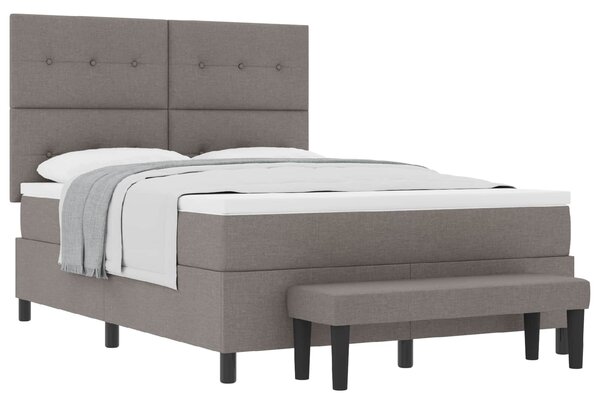 Postel s boxspringem s čelo Taupe 140 x 190 cm textil 3344069