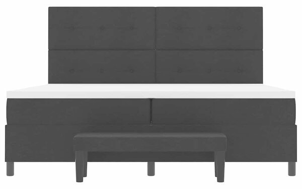 Postel s boxspringem s čelo Černá 200 x 200 cm textil 3344095