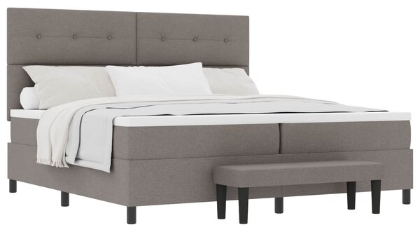 Postel s boxspringem s čelo Taupe 200 x 200 cm textil 3344097