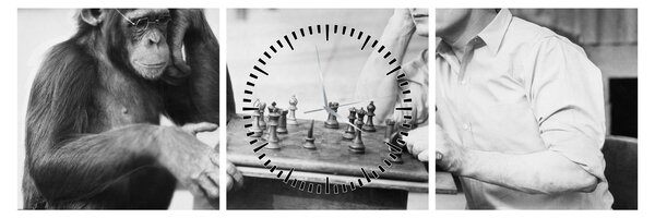 Obraz - Cirkus 2 (s hodinami) (90x30 cm)