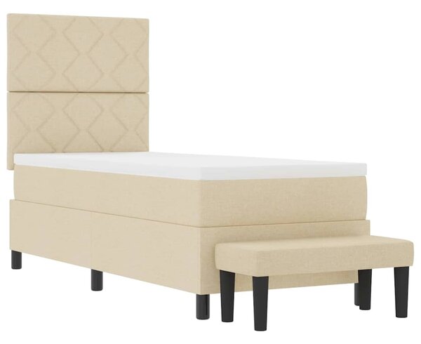 Postel s boxspringem s čelo Krémová 80 x 200 cm textil 3344105