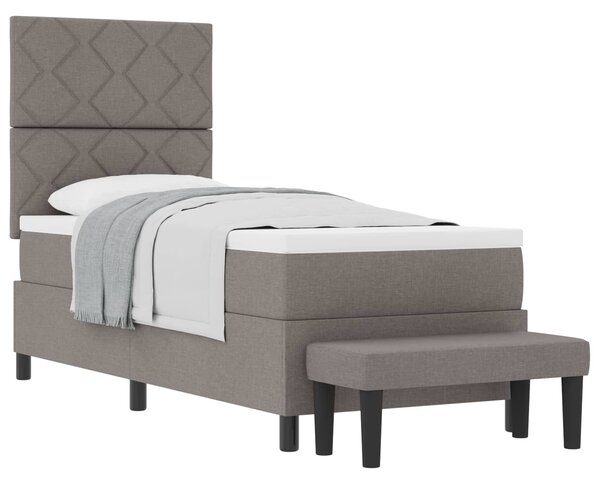 Postel s boxspringem s čelo Taupe 80 x 200 cm textil 3344104