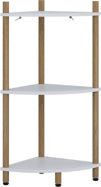 Rohová police Vicco Bivio Bílá/borovice 29 x 72 cm se 3 úložnými prostory, Model 57468