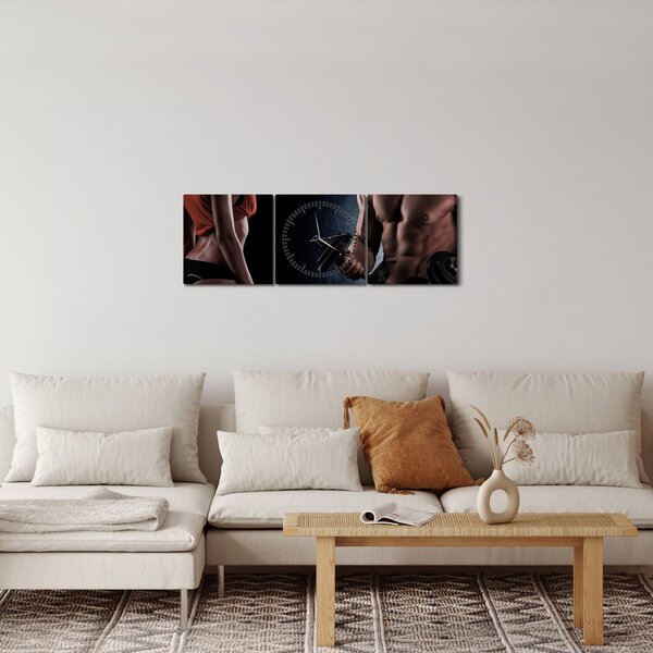 Obraz - Fitness (s hodinami) (90x30 cm)