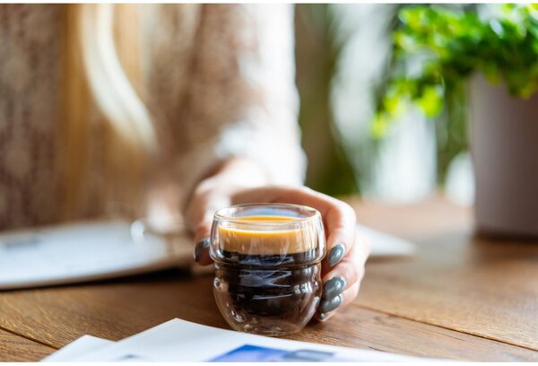 Skleněné šálky v sadě 2 ks na espresso/dvoustěnné 70 ml Sferico – Vialli Design