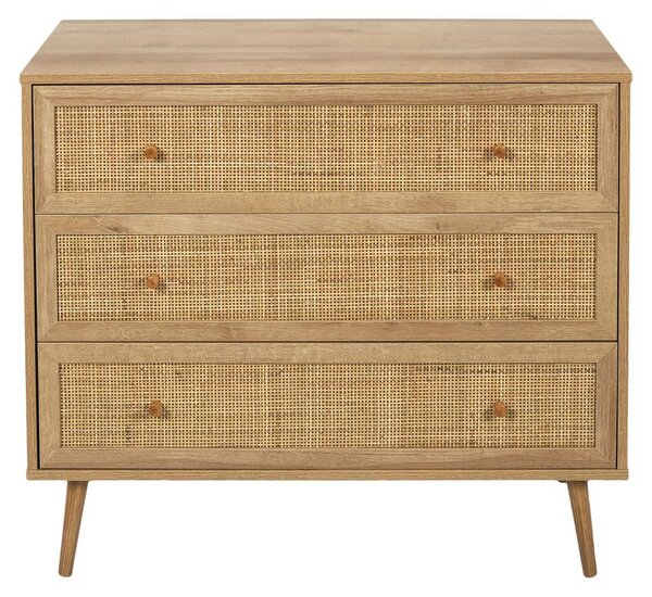Komoda, skříňka se zásuvkami, 90 cm, dřevěná, v bohémském stylu, vhodná do obývacího pokoje nebo ložnice