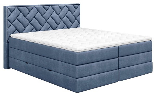 POSTEL BOXSPRING, 160/200 cm, tmavě modrá MID.YOU - Postele s úložným prostorem, Online Only