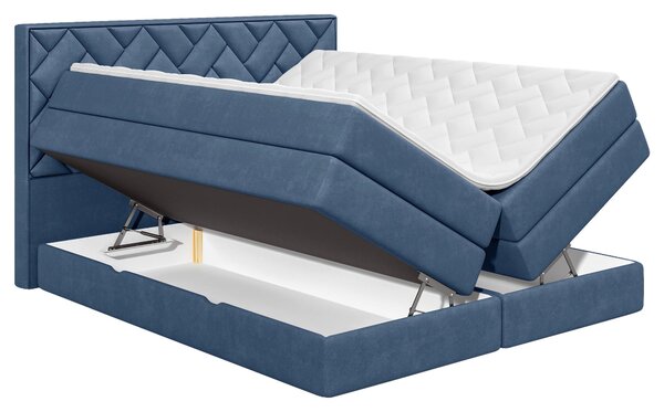 POSTEL BOXSPRING, 160/200 cm, tmavě modrá MID.YOU - Postele s úložným prostorem, Online Only
