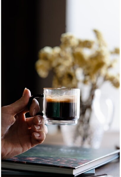 Skleněné hrnky na espresso v sadě 2 ks 80 ml Carbon – Vialli Design