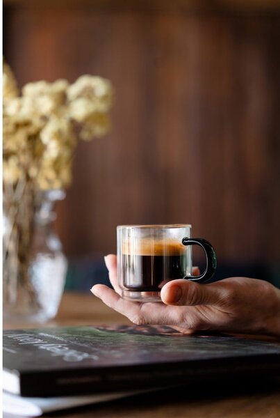 Skleněné hrnky na espresso v sadě 2 ks 80 ml Carbon – Vialli Design