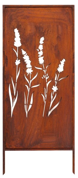 Zahradní Paraván z Ušlechtilé Rzi „Čtyři Stébla Trávy“ 120x50 cm Dekorativní Panel