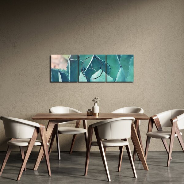 Obraz - Sukulent (s hodinami) (90x30 cm)