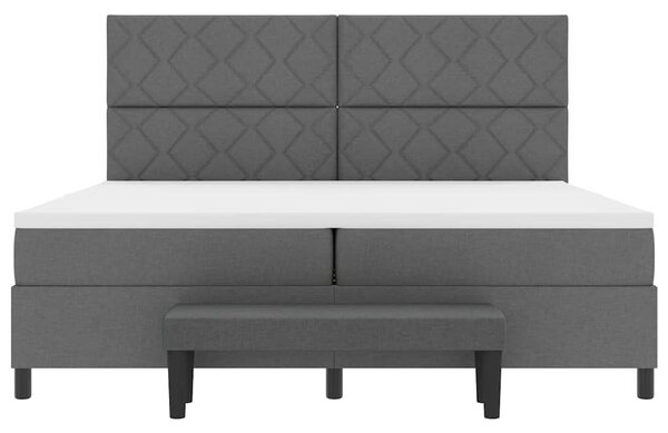 Postel s boxspringem s čelo Tmavě šedá 200 x 200 cm textil 3344171