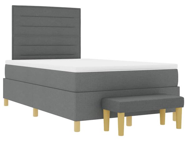 Postel s boxspringem s čelo Tmavě šedá 190 x 120 cm textil 3344206