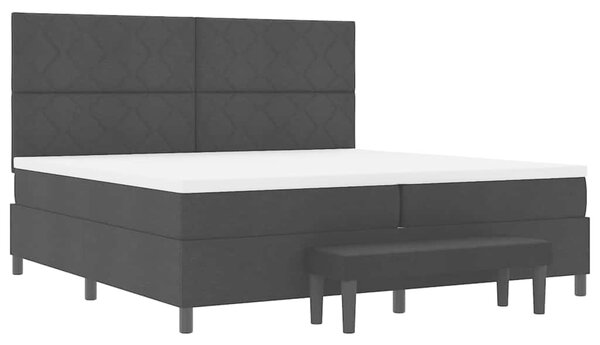 Postel s boxspringem s čelo Černá 200 x 200 cm textil 3344172