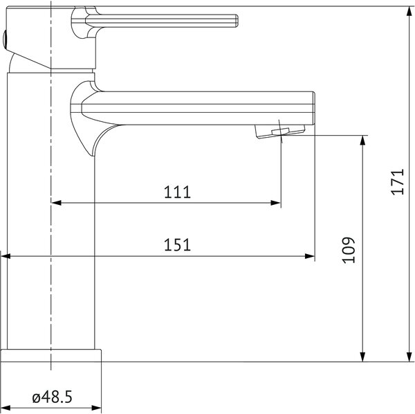 Cersanit Zip umyvadlová baterie stojící chrom S951-586