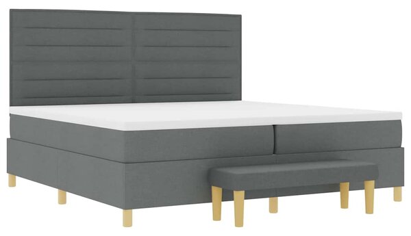 Postel s boxspringem s matrací Tmavě šedá 200 x 200 cm textil 3344248
