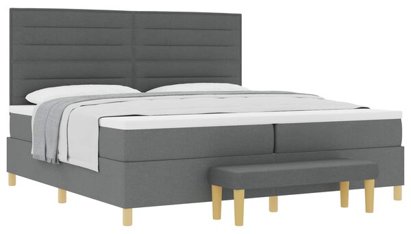 Postel s boxspringem s matrací Tmavě šedá 200 x 200 cm textil 3344248