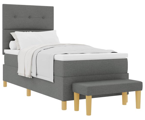 Postel s boxspringem s čelo Tmavě šedá 200 x 80 cm textil 3344255