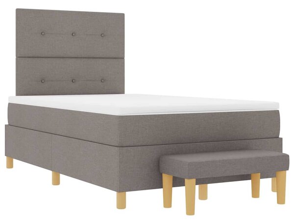 Postel s boxspringem s čelo Taupe 190 x 120 cm textil 3344286