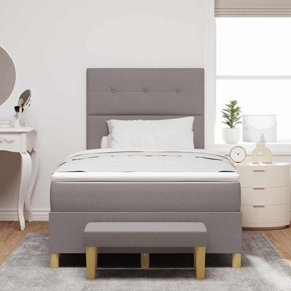 Postel s boxspringem s čelo Taupe 190 x 120 cm textil 3344286