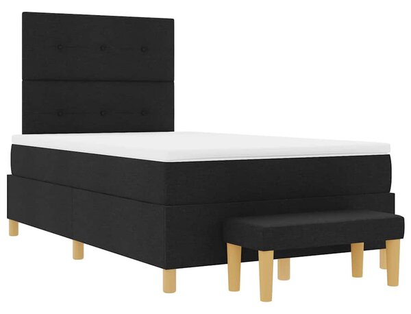 Postel s boxspringem s čelo Černá 190 x 120 cm textil 3344284