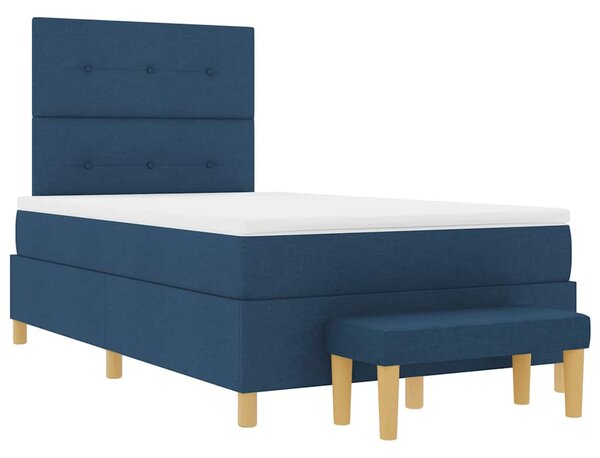 Postel s boxspringem s čelo Modrá 190 x 120 cm textil 3344288