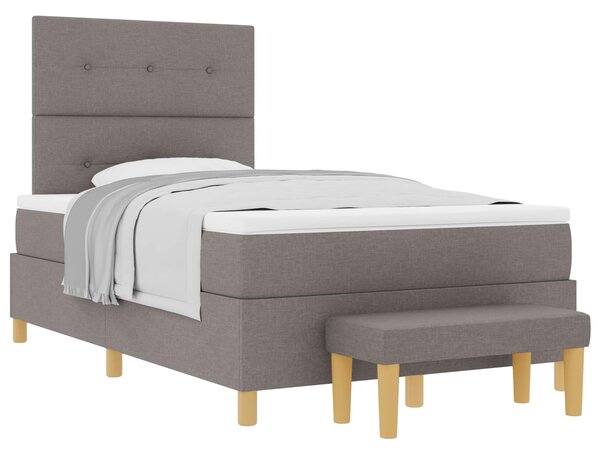 Postel s boxspringem s čelo Taupe 190 x 120 cm textil 3344286