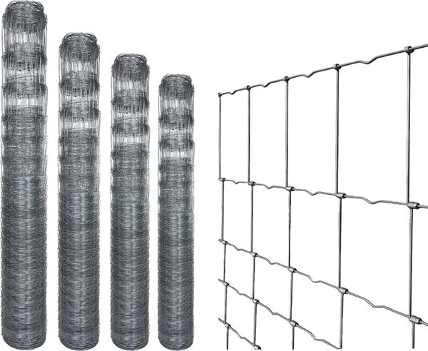 125/16/15 x 50m Pozinkovaný divoký plot, pastvina, zahradní plot, lesní plot, drátěný plot pro různé aplikace