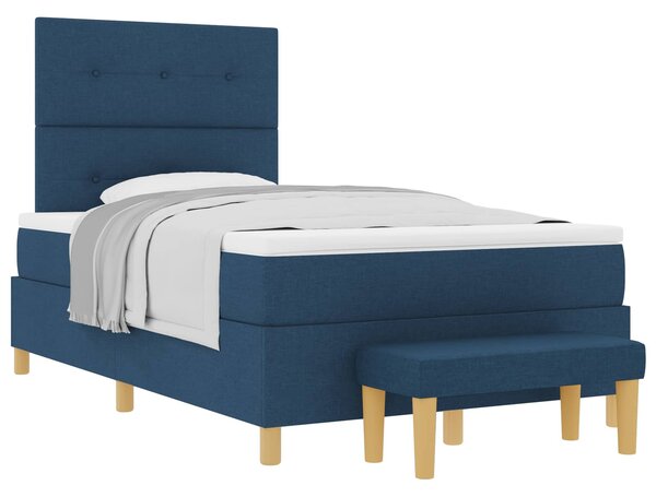 Postel s boxspringem s čelo Modrá 190 x 120 cm textil 3344288