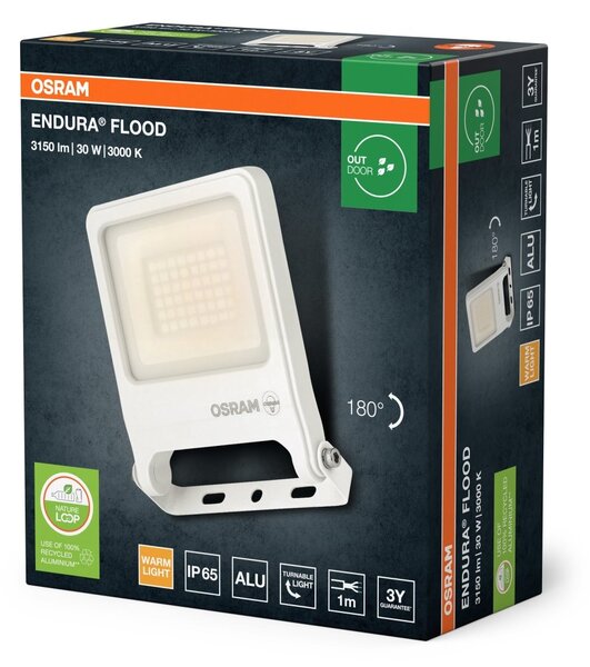 Venkovní nástěnný reflektor ENDURA OSRAM var. 3 30 W, teplá bílá