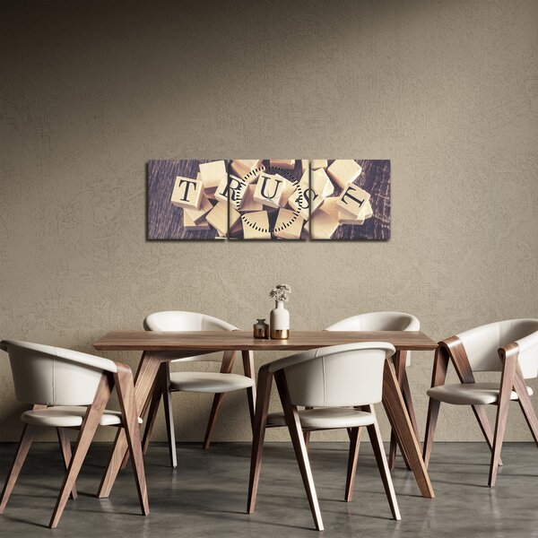 Obraz - Důvěra (s hodinami) (90x30 cm)