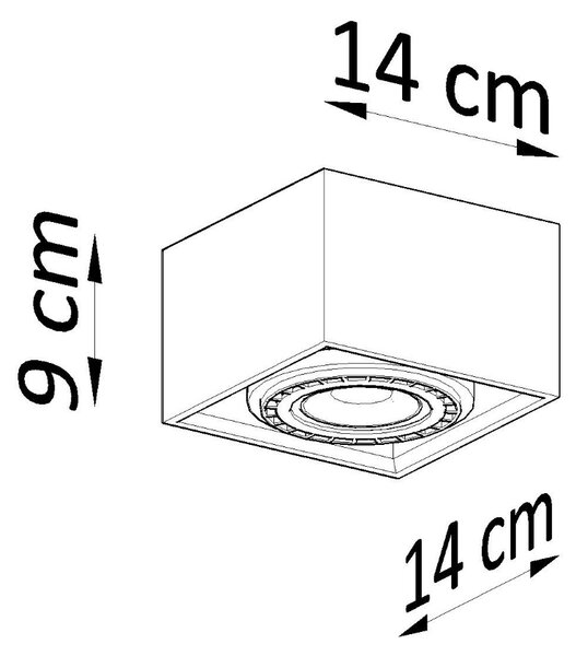 Sollux Lighting Stropní svítidlo QUATRO 1 beton