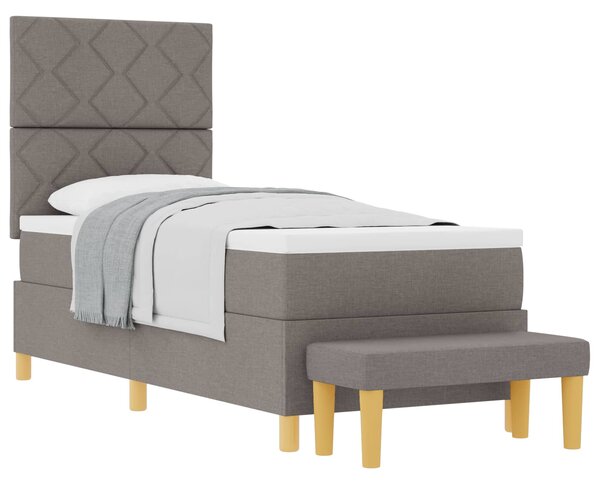 Postel s boxspringem s čelo Taupe 200 x 80 cm textil 3344335