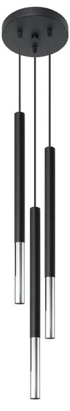 Sollux Lighting Závěsné svítidlo MOZAICA 3P černé/chromové