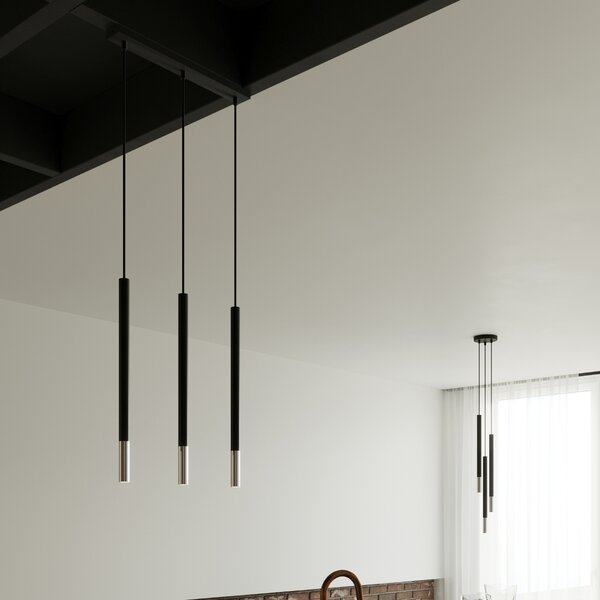 Sollux Lighting Závěsné svítidlo MOZAICA 3P černé/chromové