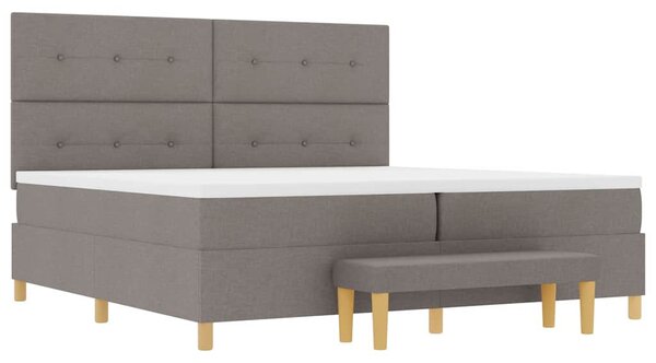 Postel s boxspringem s čelo Taupe 200 x 200 cm textil 3344328