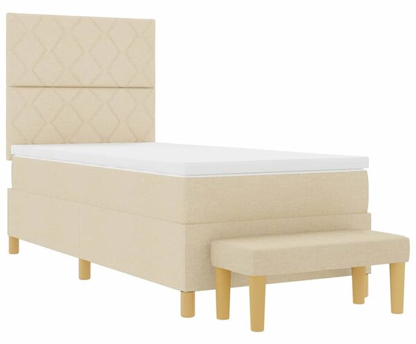 Postel s boxspringem s polštářem Krémová 190 x 90 cm textil 3344343